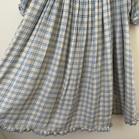 DÔEN Frede Meadowlark Plaid Babydoll Short Mini Dress Size M - Picture 5 of 13